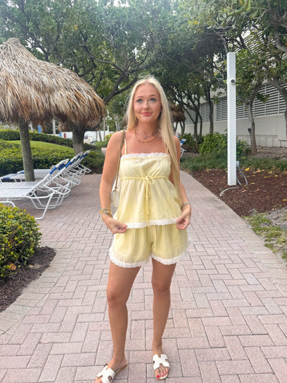 Pretty in Eyelet Set- Yellow