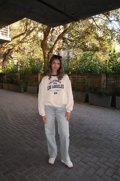 Cream/ Navy Los Angeles Sweatshirt