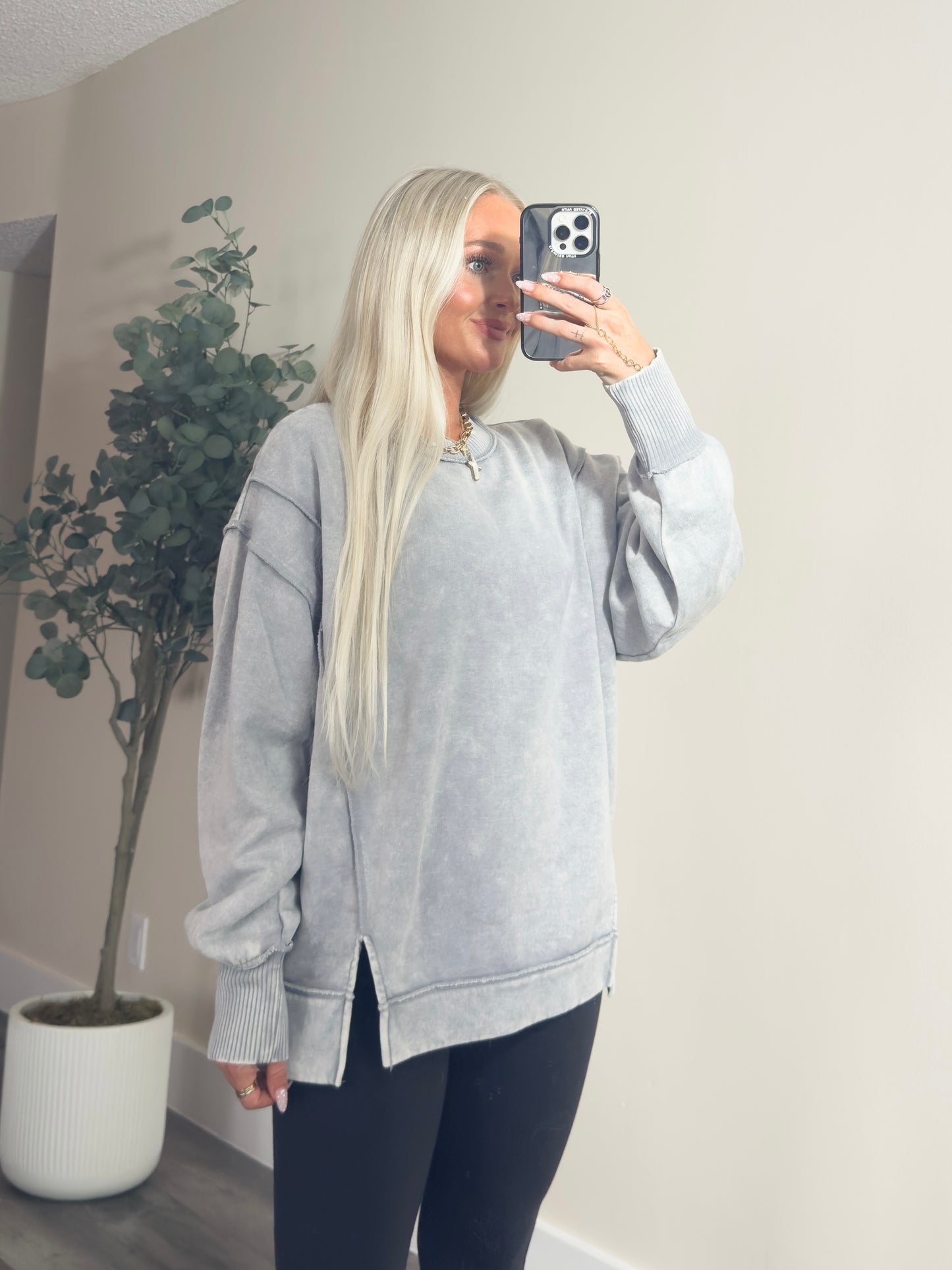 Soft Side Sweatshirt- Grey