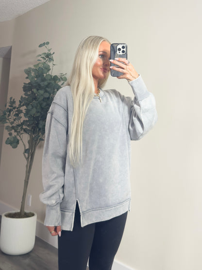 Soft Side Sweatshirt- Grey