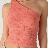 Nikki Terra Cotta One Shoulder Tank