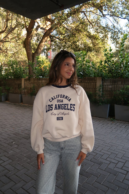 Cream/ Navy Los Angeles Sweatshirt