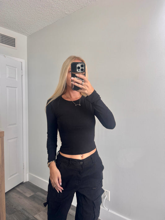 Black Cropped Long Sleeve