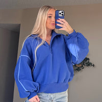 Royal Blue Snap Button Pullover