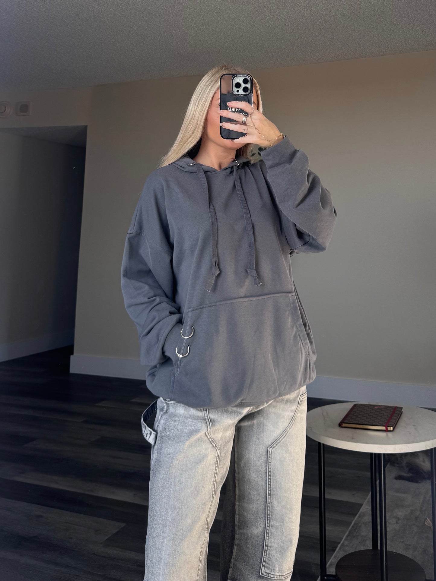 Metal Ring Grey Skort Set