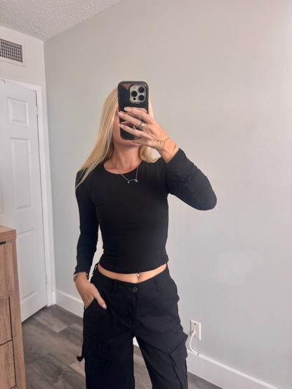 Black Cropped Long Sleeve