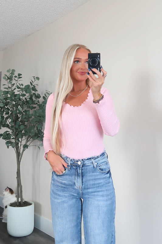 Pink Petals Knit Top