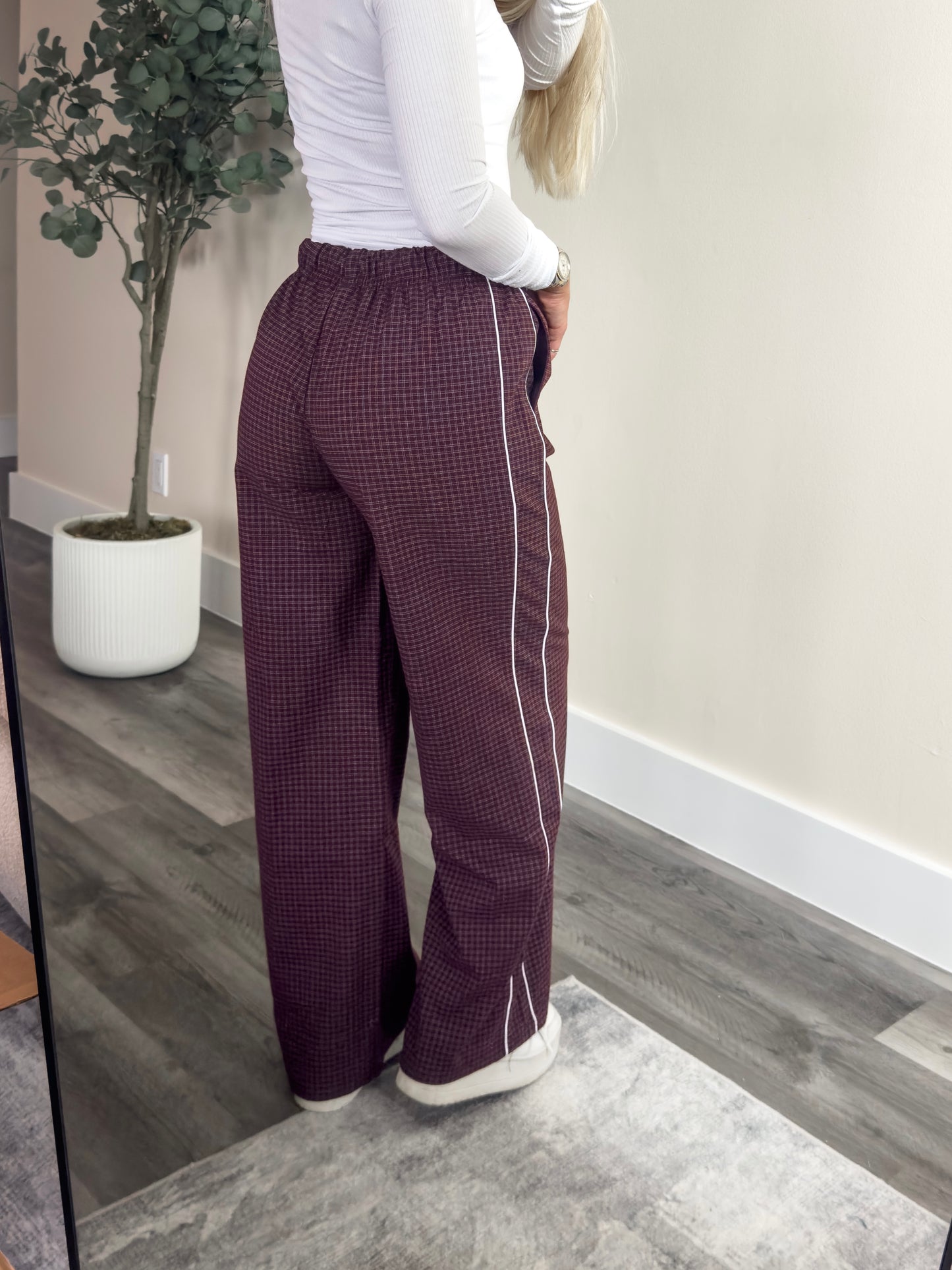 Maroon Maze Pants