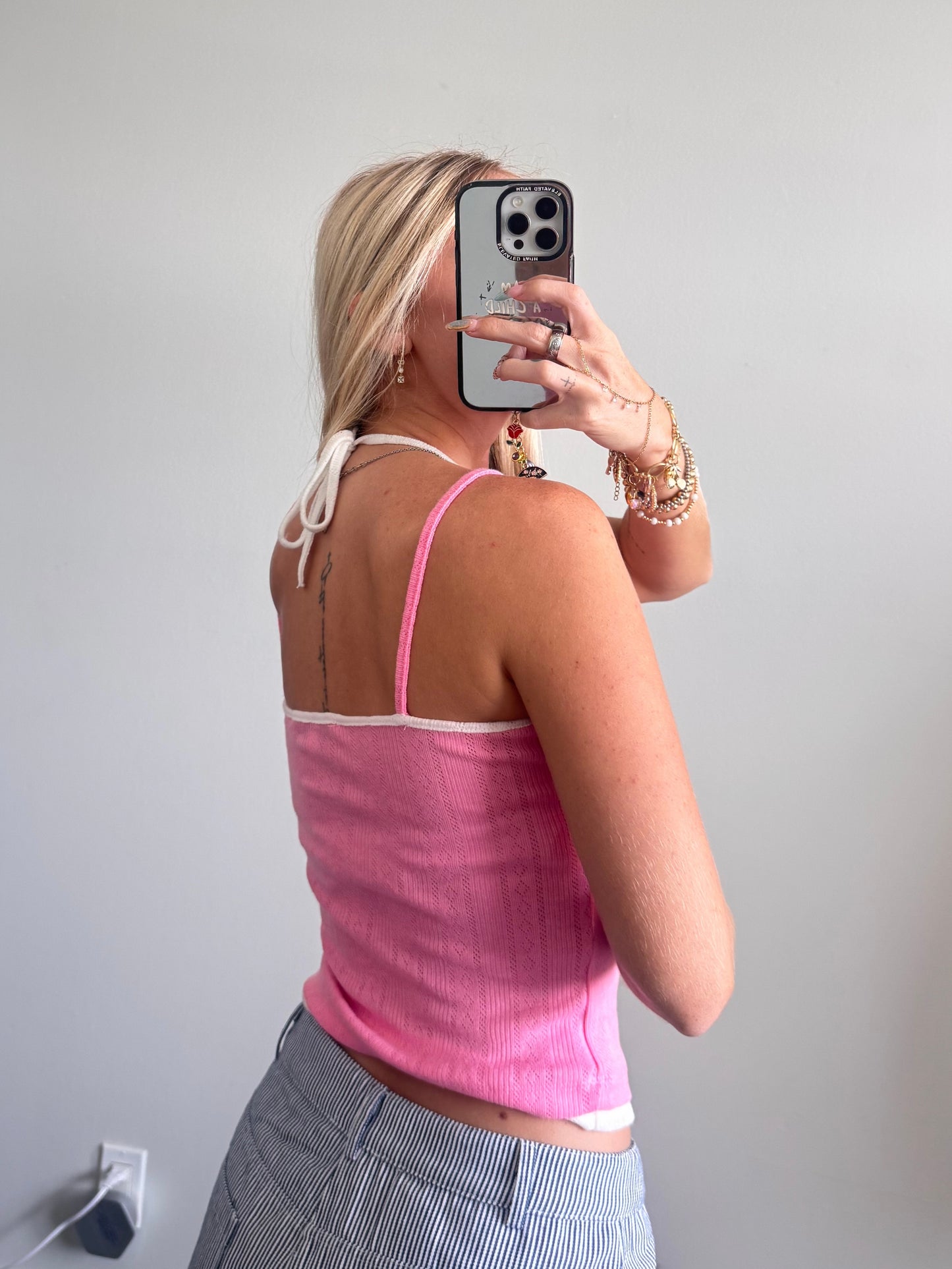 Pink Sugar Pointelle Tank