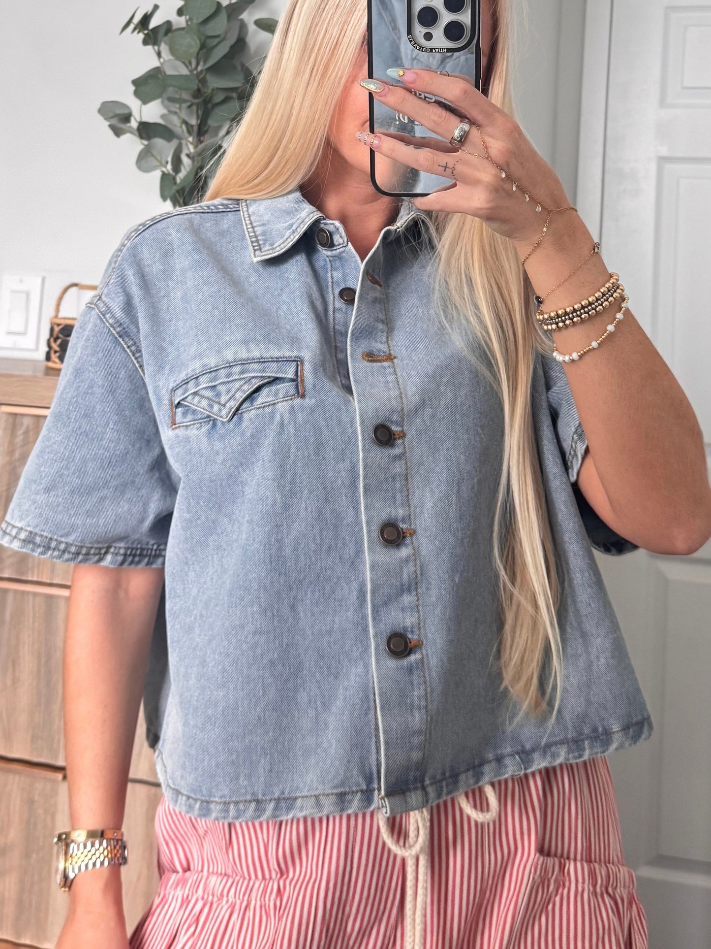 Amelia Denim Top