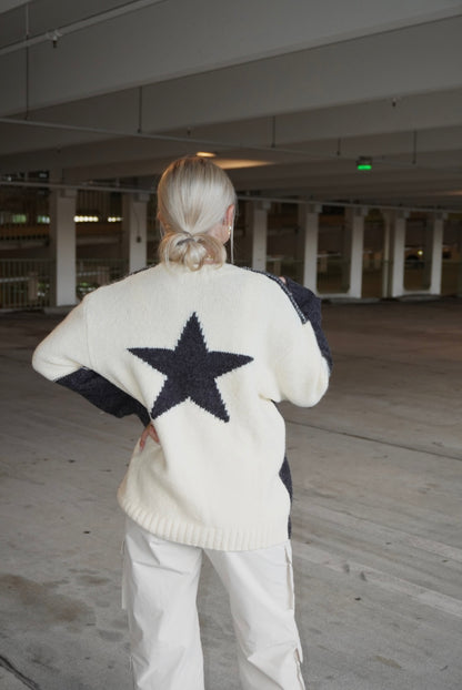 Star Contrast Sweater