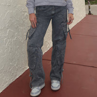 Charcoal Washed Cargo Pants