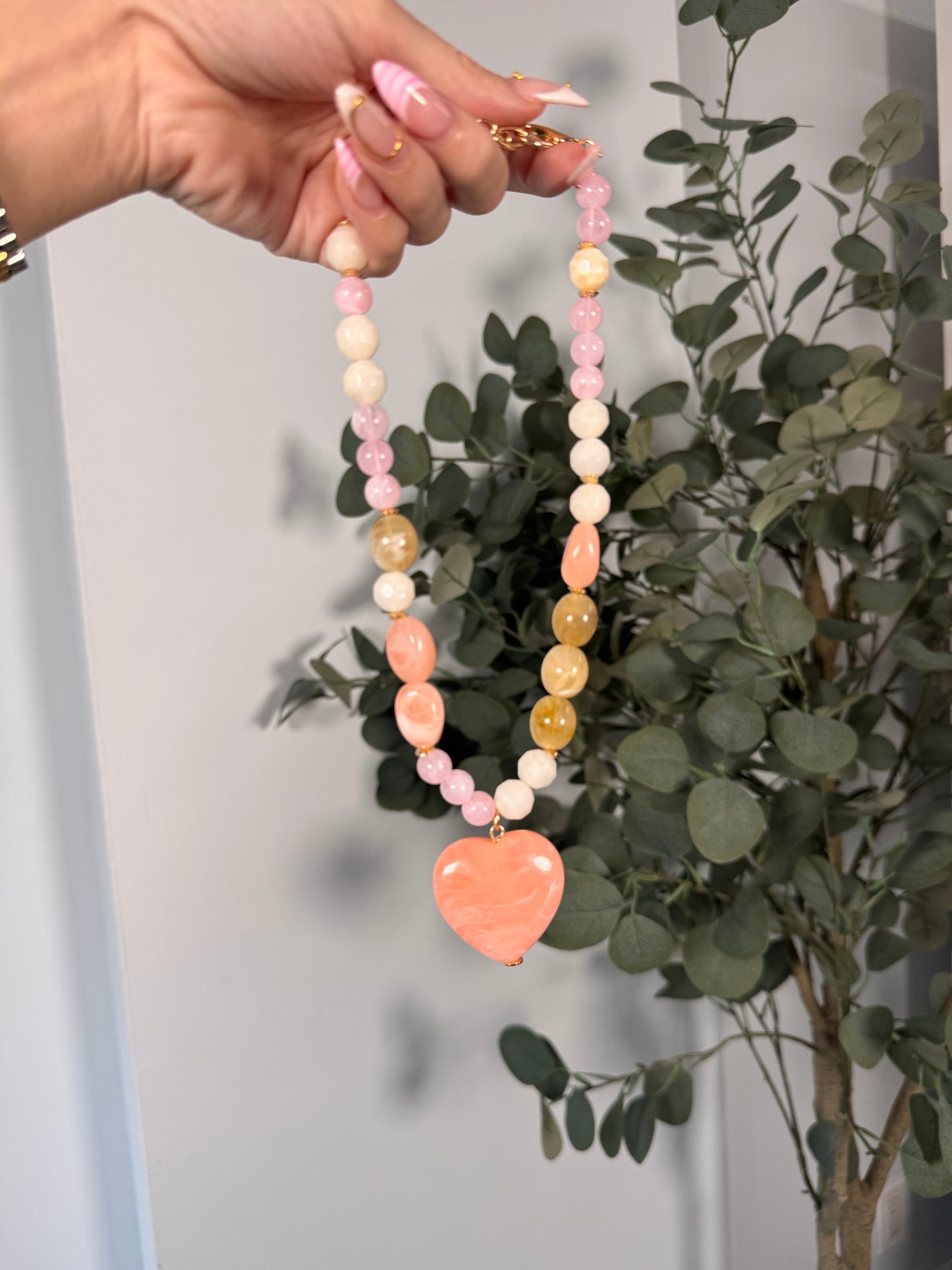 Pink Sugar Beaded Necklace