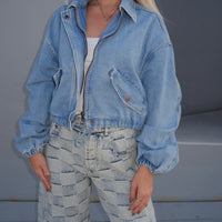 Denim Cargo Pocket Jacket