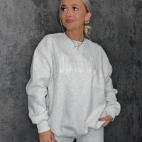 God Is Good Quilted Pastel Embroidered Sweatshirt