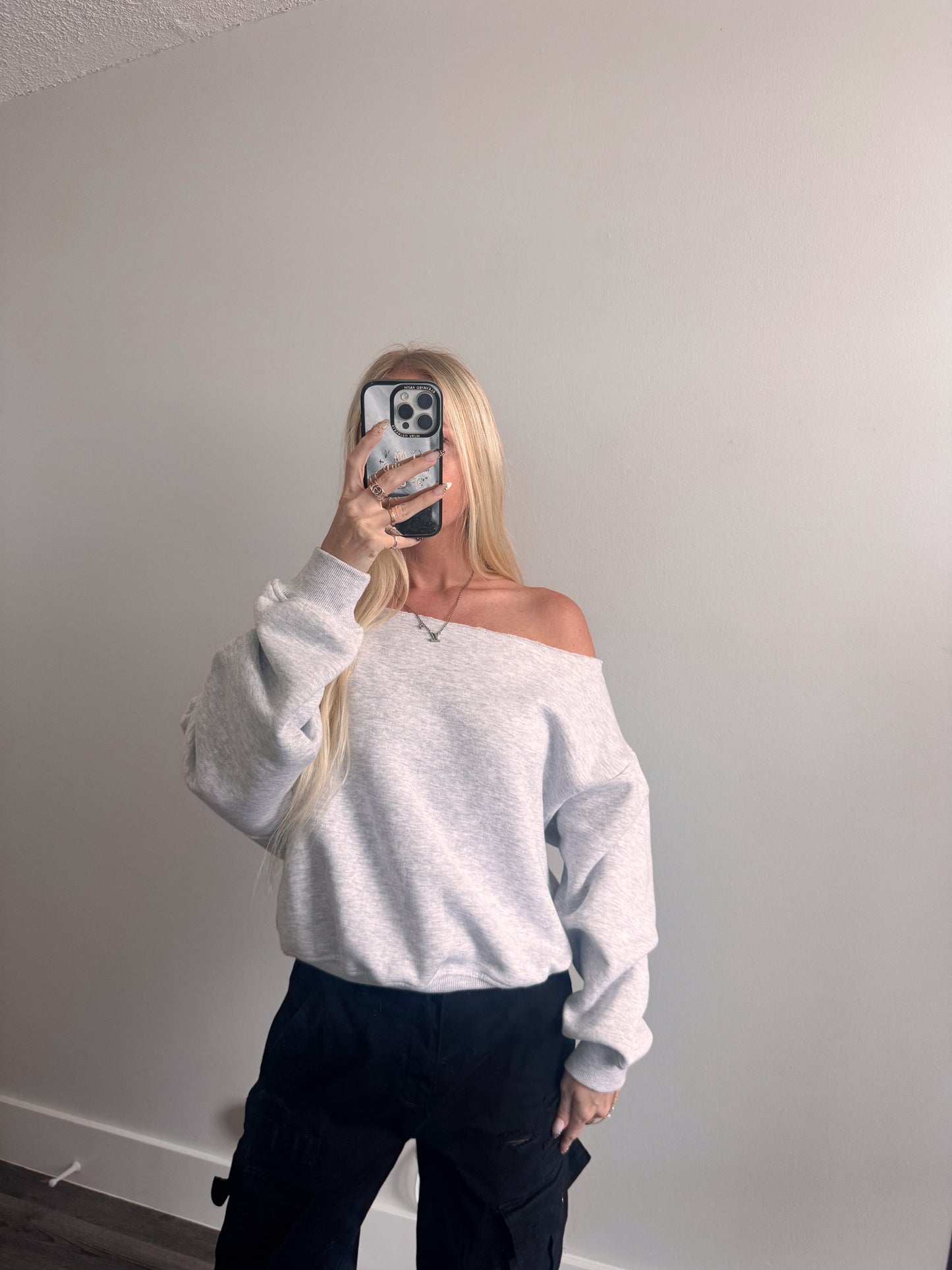 Do Not Disturb Off the Shoulder Sweatshirt