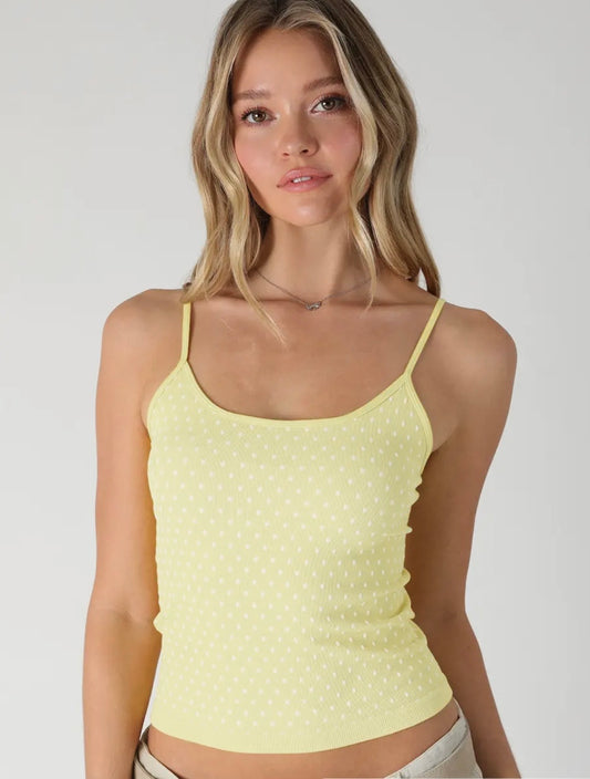 Nikki Yellow Polka Dot Tank