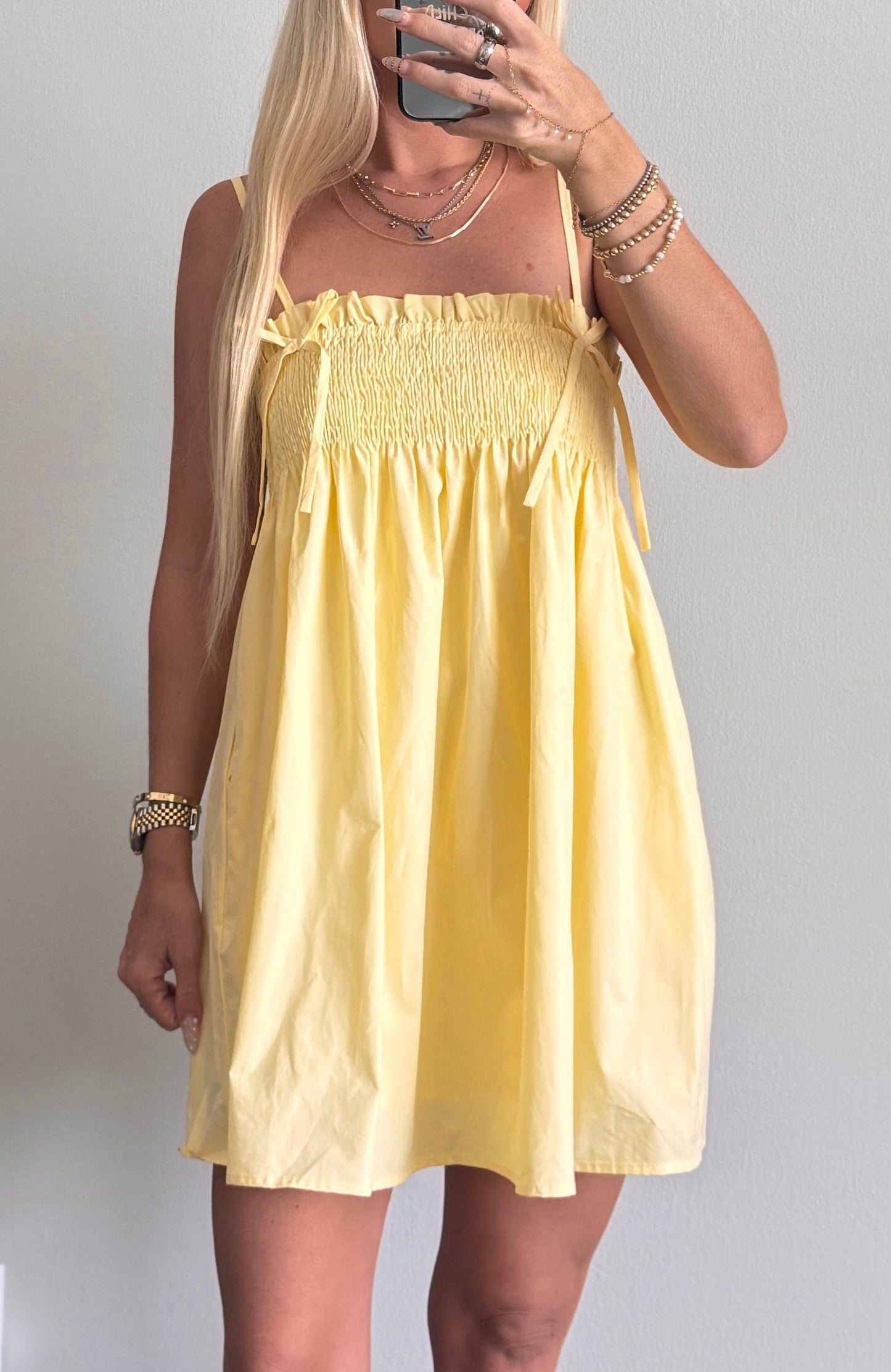Pretty Little Bow Dress- Yellow