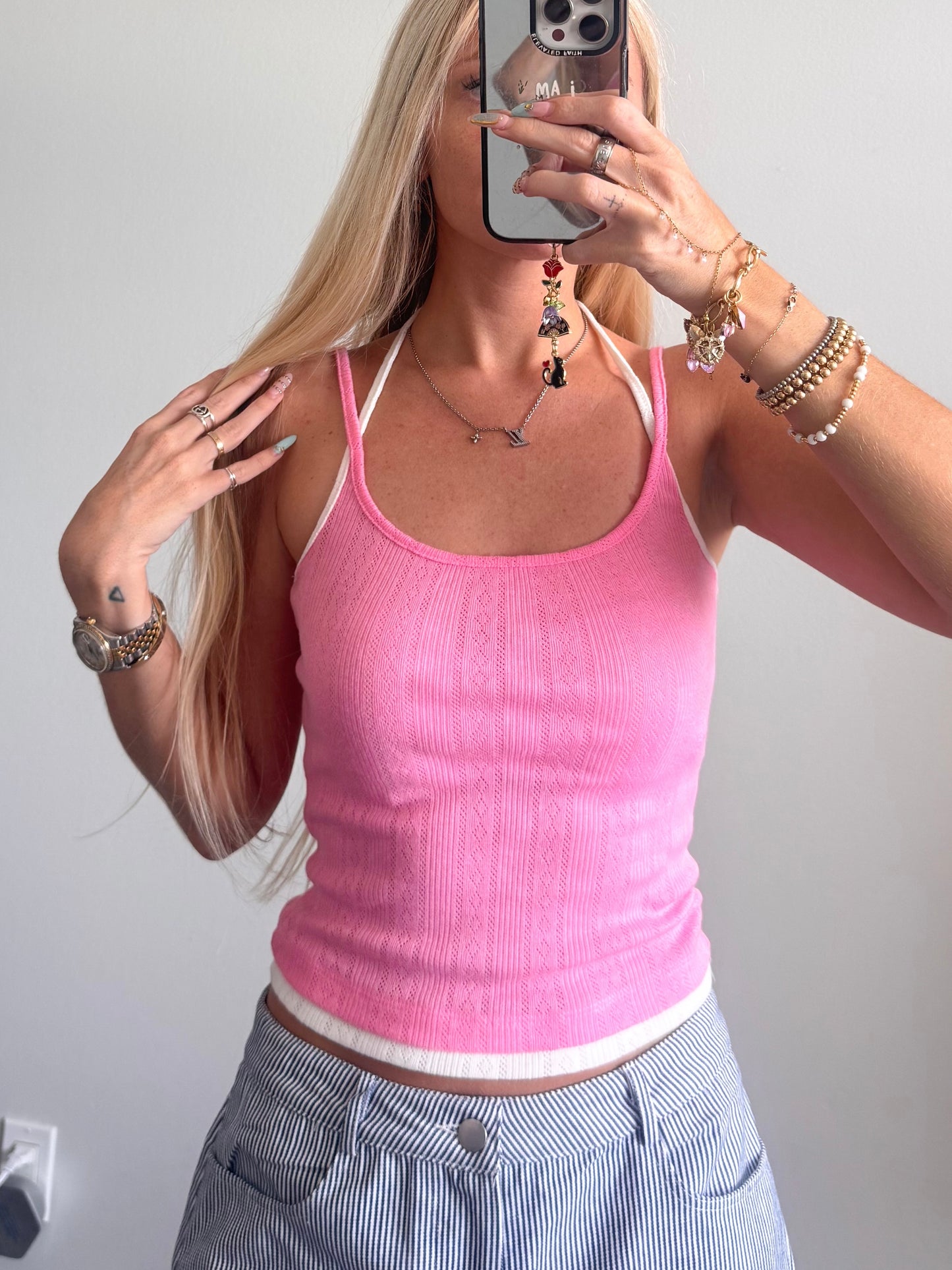 Pink Sugar Pointelle Tank