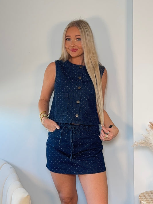 Polka Dot Denim Set