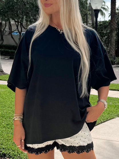 Easygoing Oversized Tee- Black