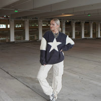 Star Contrast Sweater