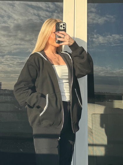 Black / White Stitch Jacket