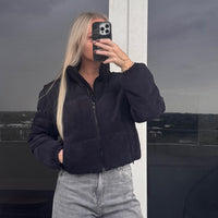 Black Corduroy Puffer Jacket