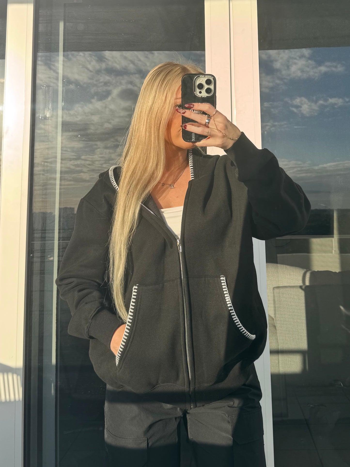 Black / White Stitch Jacket