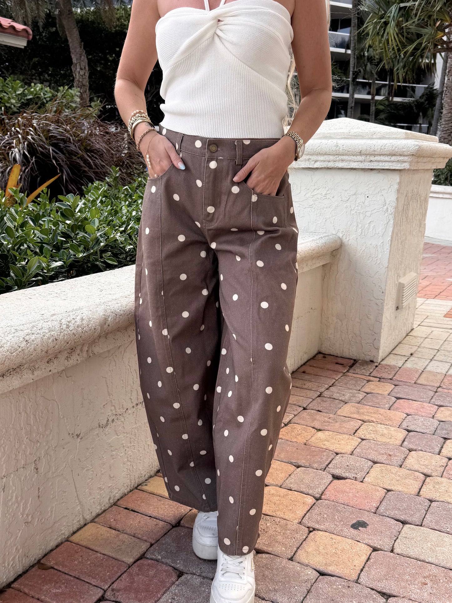 Brown Polka Dot Jeans