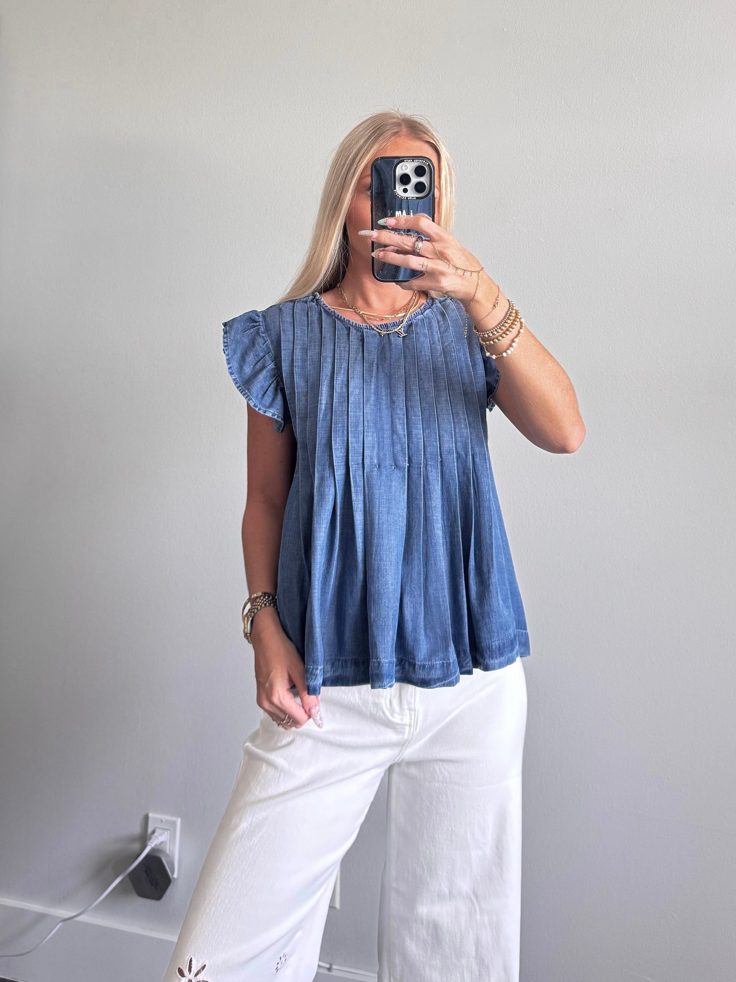 Soft Tencel Pleated Top