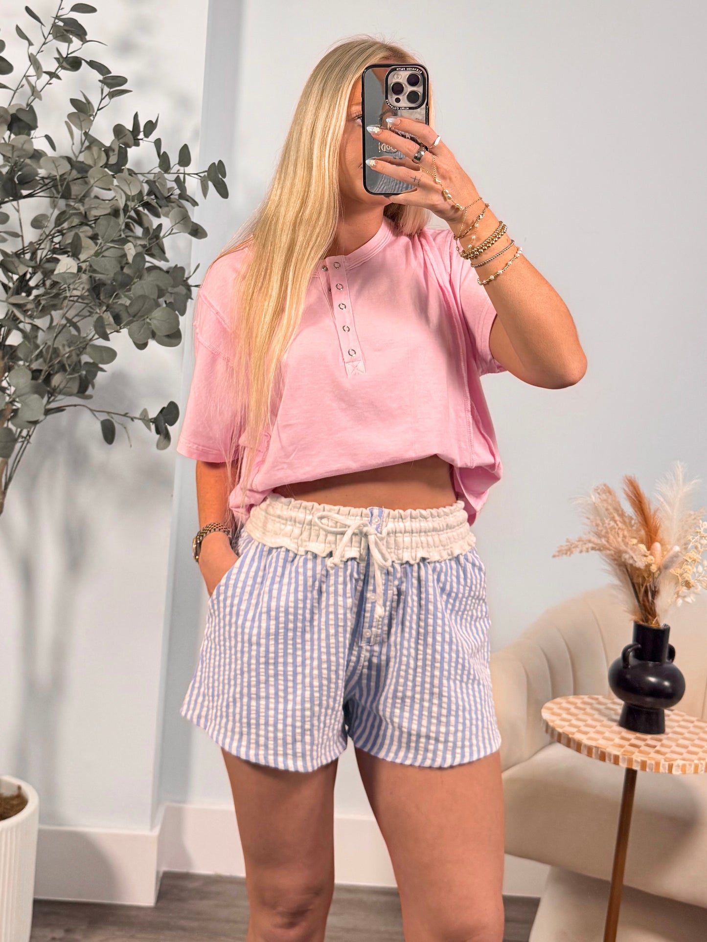Blue Tide Striped Shorts