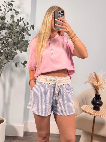 Blue Tide Striped Shorts