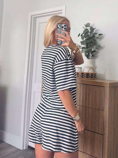 Palm Springs Striped Set- Black