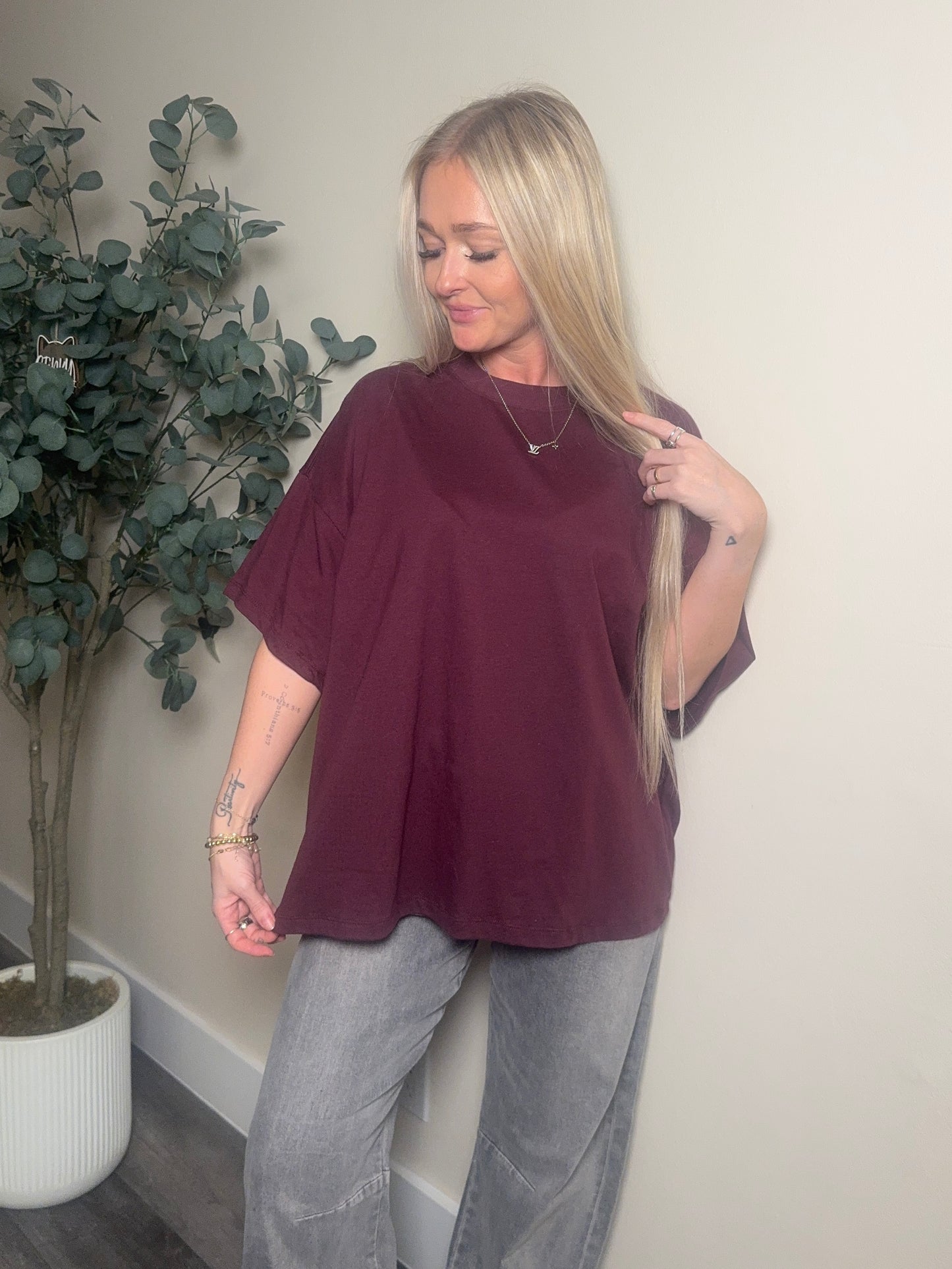 Burgundy Oversized Shirt
