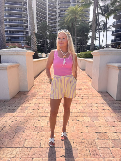 Jordan Knit Tank- Pink