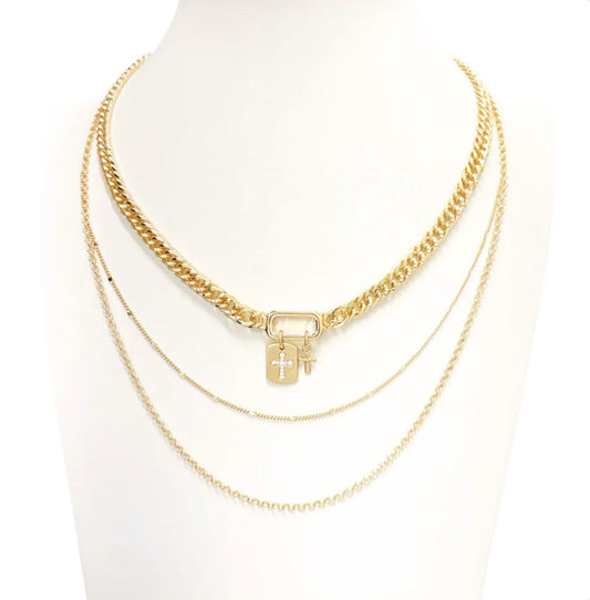 Layered Cross Necklace