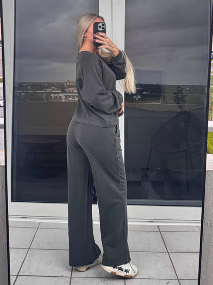 Charcoal Sweat Set