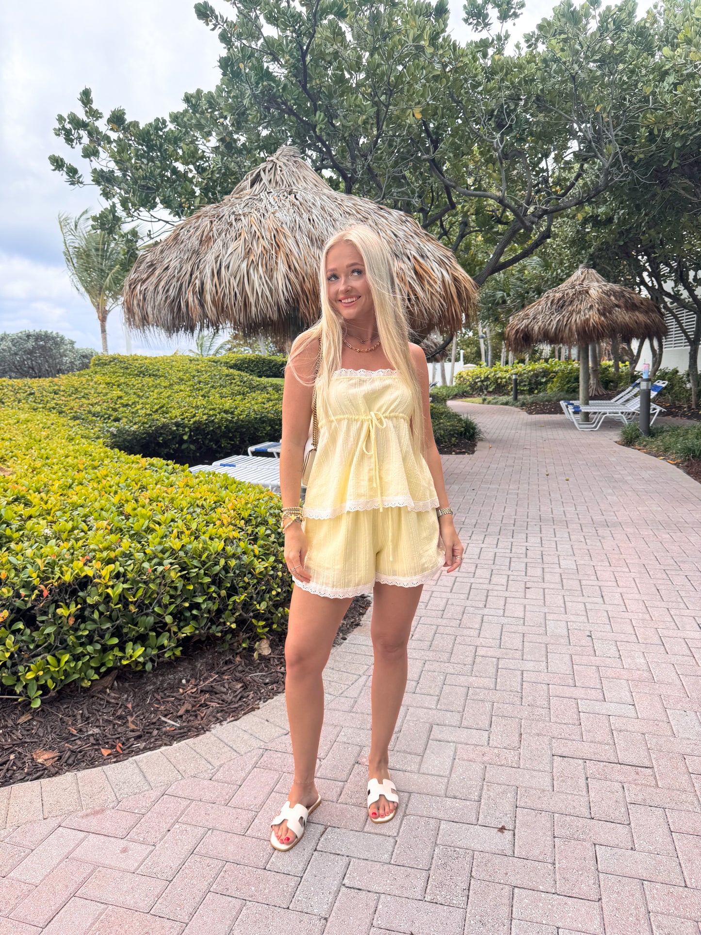 Pretty in Eyelet Set- Yellow