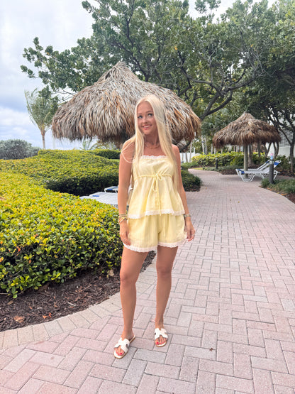Pretty in Eyelet Set- Yellow