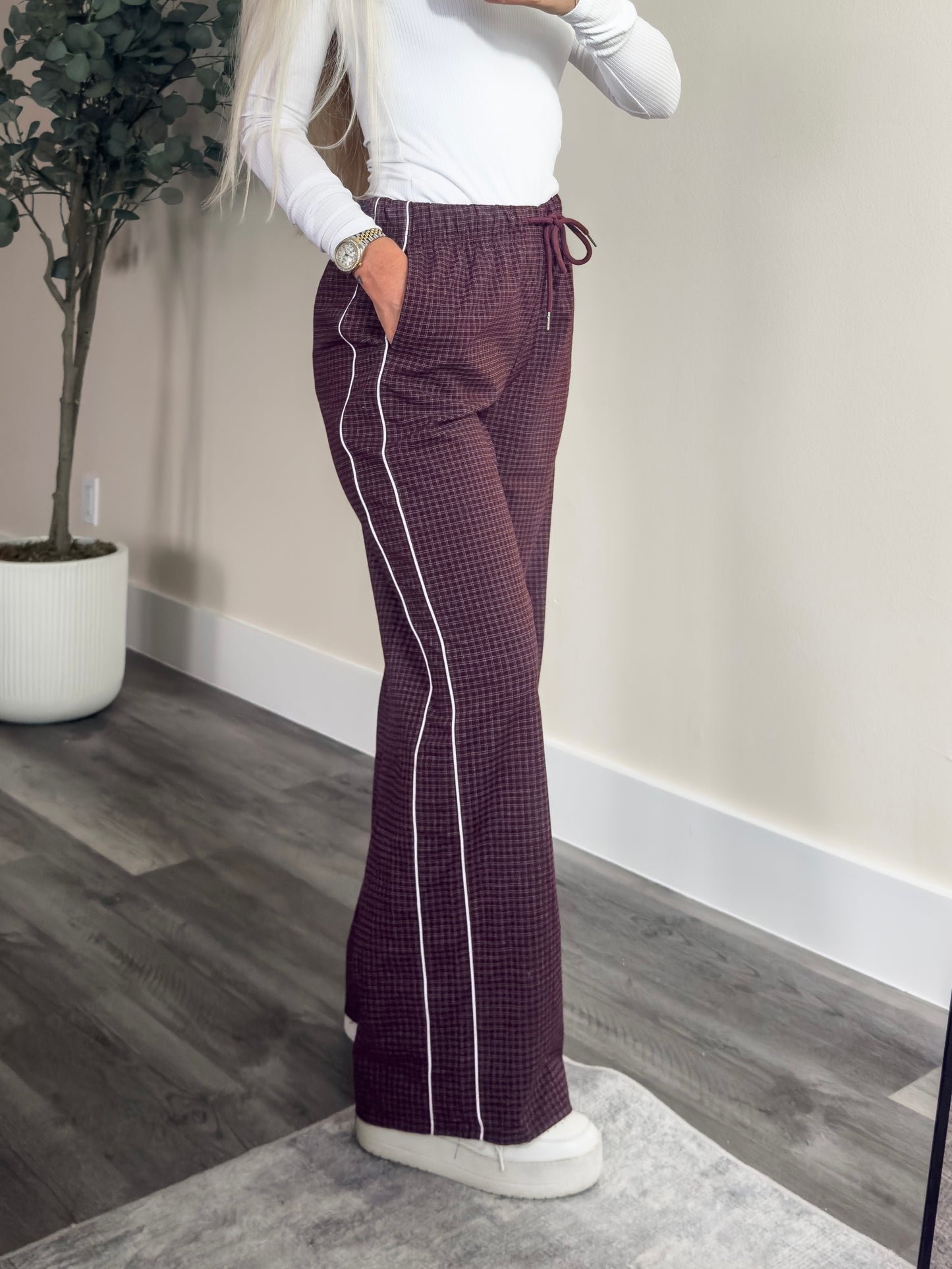 Maroon Maze Pants