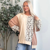 Coffee Club Floral Waffle Top
