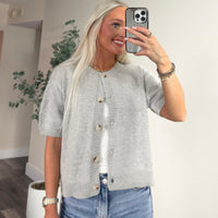 Grace in Grey Short Sleeve Cardigan