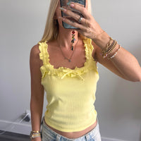 Yellow Ruffle Bow Tank