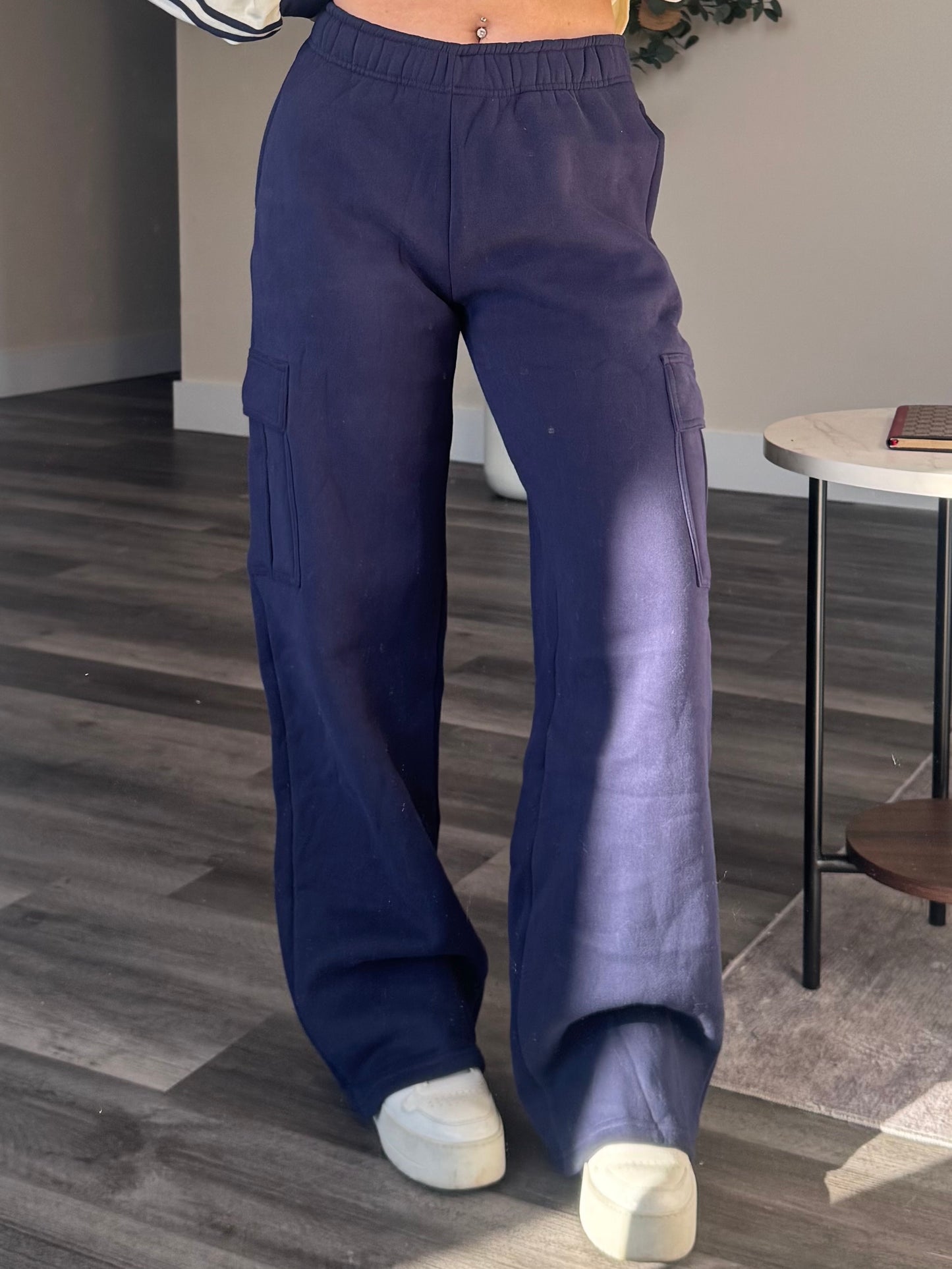 Navy Cargo Sweatpants