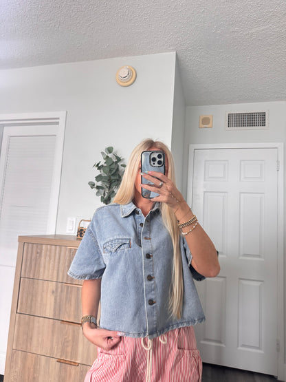 Amelia Denim Top