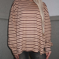 Taupe/ Mocha Striped Long Sleeve