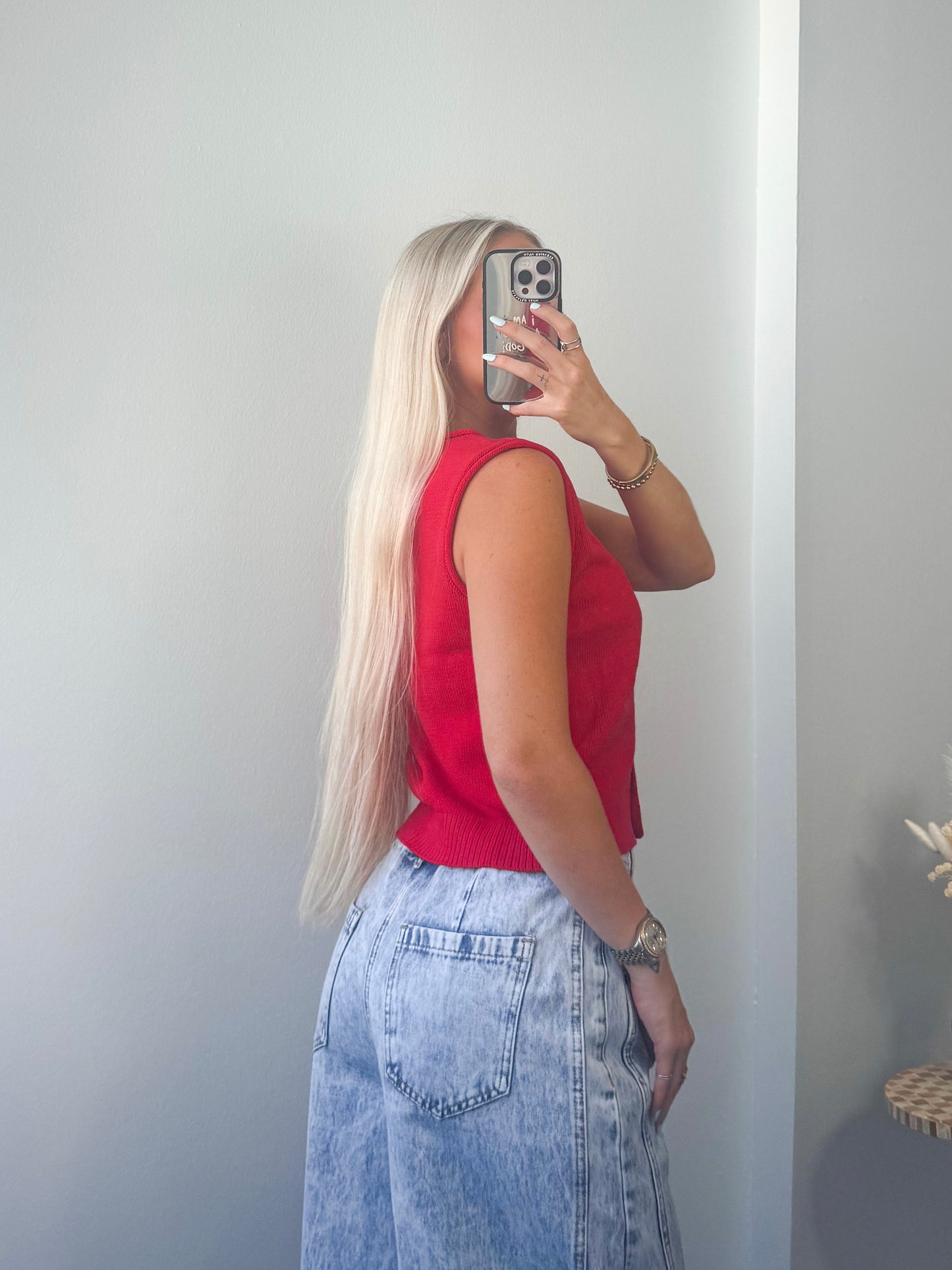 Cherry Crush Sleeveless Sweater