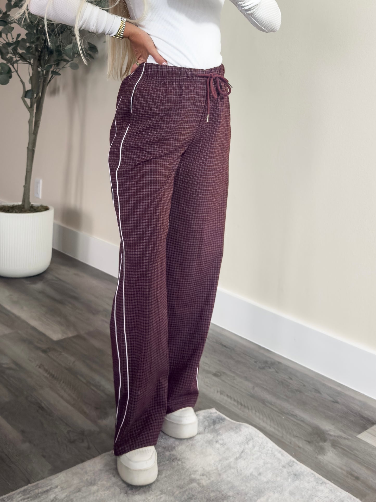 Maroon Maze Pants