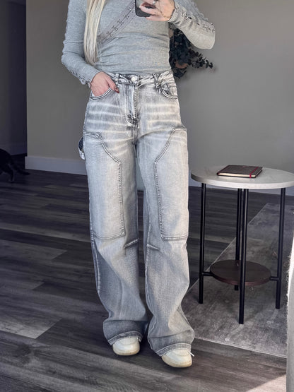 Grey Washed Jeans
